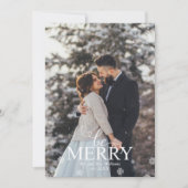「楽しいクリスマスを」 エレガントなタイポグラフィーの写真 シーズンカード (正面)