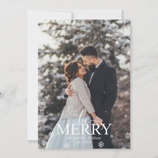 「楽しいクリスマスを」 エレガントなタイポグラフィーの写真 シーズンカード (正面)