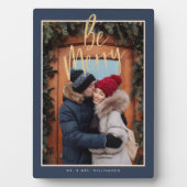 楽しいクリスマスを | 現代のカップル クリスマス フォト 記念品 フォトプラーク (正面)