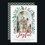 楽しいクリスマスアーチベリーの葉フォトグリーン シーズンカード<br><div class="desc">喜ばしいクリスマスアーチベリーの葉フォトグリーンホリデーカード</div>