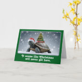 楽しいクリスマスカメの休日 カード (黄色い花)