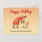 楽しいクリスマスカードに名前を追加 ポストカード (正面)