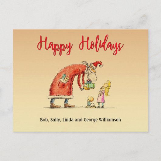 楽しいクリスマスカードに名前を追加 ポストカード (正面)