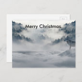 楽しいクリスマスカードを外に見て。 シーズンポストカード (正面/裏面)