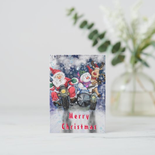 楽しいクリスマスカード - 友達と一緒に ノートカード (スタンド正面)