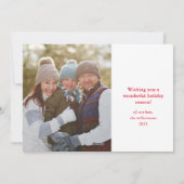 楽しいクリスマスカード 赤い文字のタイポグラフィー 2つの写真 シーズンカード (裏面)