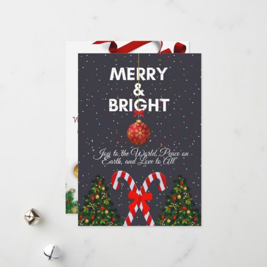 楽しいクリスマスカード「Merry & Bright」 シーズンカード (正面/裏面インサイチュ)