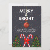 楽しいクリスマスカード「Merry & Bright」 シーズンカード (正面)