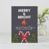 楽しいクリスマスカード「Merry & Bright」 シーズンカード (スタンド正面)