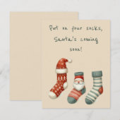 楽しいクリスマスグリーティングカード 招待状 (正面/裏面)