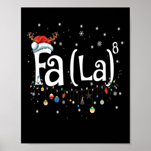楽しいクリスマスサンタFa+La数学ギフト ポスター (正面)