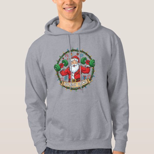 楽しいクリスマスジムTシャツ パーカ (正面)