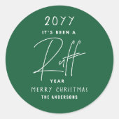 楽しいクリスマスステッカー 犬の年 ラウンドシール (正面)