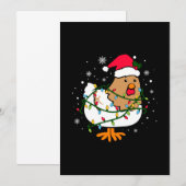 楽しいクリスマスチキンクリスマスツリー ライト 招待状 (正面/裏面)