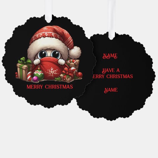 楽しいクリスマスデザイン オーナメントカード (正面/裏面)