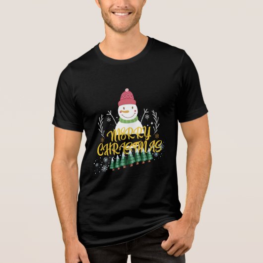 楽しいクリスマスデザイン トライブレンドTシャツ (正面)
