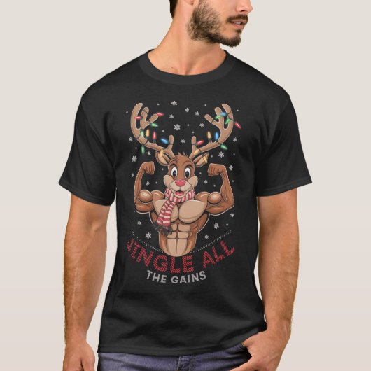 楽しいクリスマストナカジムトレーニングジングルオール・ザ・サ Tシャツ (正面)