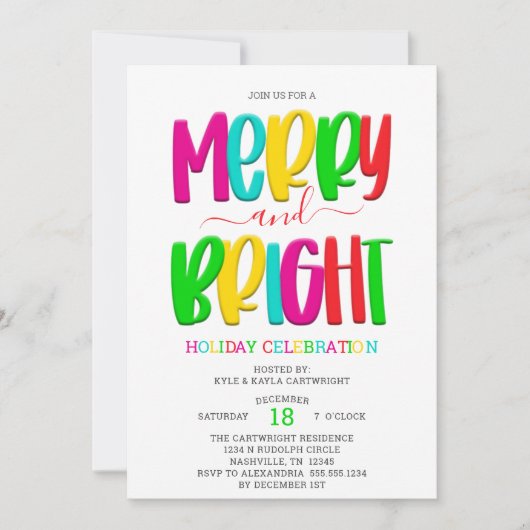 楽しいクリスマスパーティーのご招待 (正面)