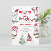 楽しいクリスマスパーティー　動物たちと一緒に 招待状 (スタンド正面)