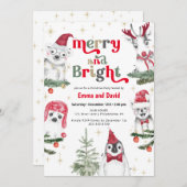 楽しいクリスマスパーティー　動物たちと一緒に 招待状 (正面/裏面)