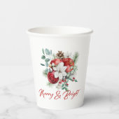 楽しいクリスマスビーフラワーアンドりんご花束 紙コップ (裏面)