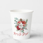 楽しいクリスマスビーフラワーアンドりんご花束 紙コップ (正面)