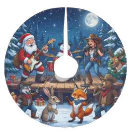 楽しいクリスマスフェスティバル ブラッシュドポリエステルツリースカート