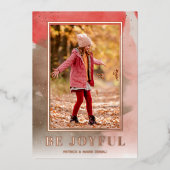 楽しいクリスマスフォトバラ金ゴールド 箔シーズンカード (正面)