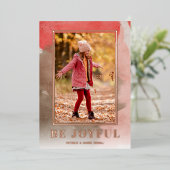 楽しいクリスマスフォトバラ金ゴールド 箔シーズンカード (立ち正面)