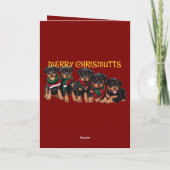 楽しいクリスマスホリデーパピー フェスティブ シーズンカード (裏面)