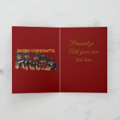 楽しいクリスマスホリデーパピー フェスティブ シーズンカード (内部)