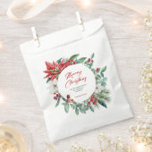 楽しいクリスマスボタニカル、花と鳥 フェイバーバッグ (クリップ留めされた状態)