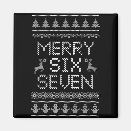 楽しいクリスマスミームデザイン 六七 6 7 フモ マグネット (正面)