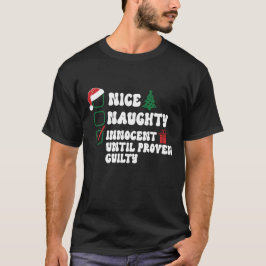 楽しいクリスマス休暇のいい子悪い子チェックボックス Tシャツ