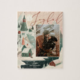 楽しいクリスマス冬の山の村の風景 ジグソーパズル