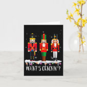 楽しいクリスマス家族のWhats Crackin_くるみ割り人形 - カード (黄色い花)
