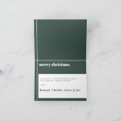 楽しいクリスマス家族写真グリーン シーズンカード (内部)