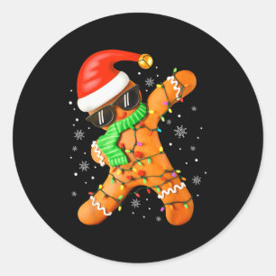 楽しいクリスマス少年ダビングジンジャーブレッドXmas ラウンドシール