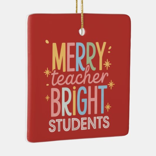楽しいクリスマス教師明るい学生面白いXmas セラミックオーナメント (右)