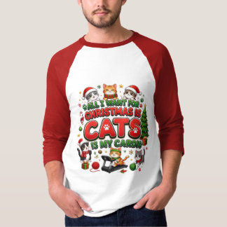 楽しいクリスマス猫のカーディオ Tシャツ