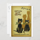 楽しいクリスマス猫の郵便はがき シーズンポストカード (正面/裏面)