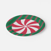 楽しいクリスマス用ペッパーミントキャンディ ペーパープレート (アングル)