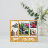 楽しいクリスマス落書き 5枚の写真 ホリデーカード (スタンド正面)