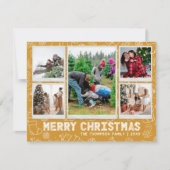 楽しいクリスマス落書き 5枚の写真 ホリデーカード (正面)