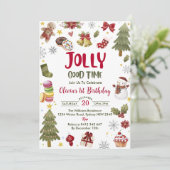 楽しいクリスマス誕生日パーティー 招待状 (スタンド正面)