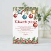 楽しいクリスマス誕生日招待状 サンキューカード (スタンド正面)