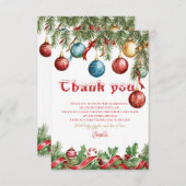 楽しいクリスマス誕生日招待状 サンキューカード (正面/裏面)