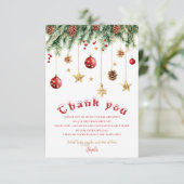 楽しいクリスマス誕生日招待状 サンキューカード (スタンド正面)