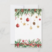 楽しいクリスマス誕生日招待状 サンキューカード (裏面)