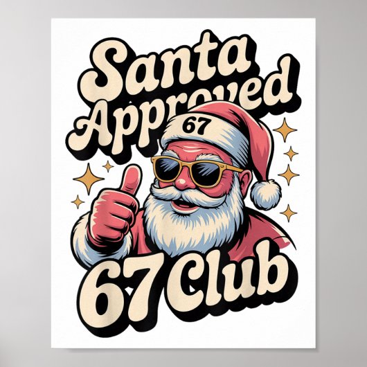 楽しいクリスマス67のミーム - レトロサンタが承認67 ポスター (正面)